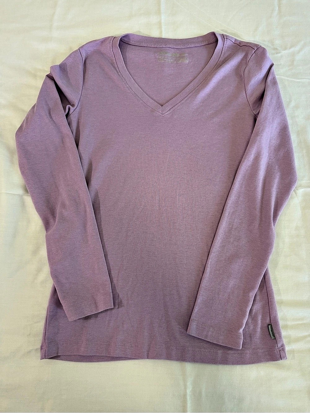 Eddie Bauer Long Sleeve V-Neck in Purple